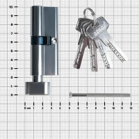 Цилиндр EDS-CYL 40x40 мм ключ/вертушка цвет никель