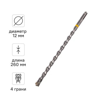 Бур по железобетону SDS Plus Rage Furious 567226 12x260 мм