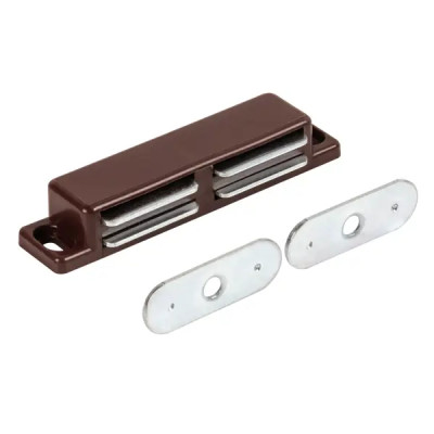 Защелка магнитная 18x75 мм пластик цвет коричневый