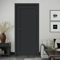 Дверь межкомнатная глухая Дестро 70x200 см Hardflex цвет стип антрацит с замком и петлями