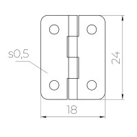 Петля карточная универсальная оцинкованная 18x24x0.5 мм 4 шт.