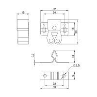 Защелка роликовая металл 32x26 мм черный