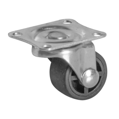 Колесо мебельное поворотное без тормоза 25 мм до 15 кг цвет серый