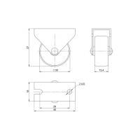 Колесо мебельное неповоротное без тормоза 30 мм до 20 кг цвет черный