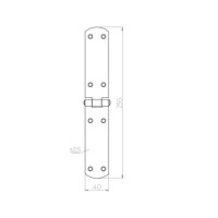 Петля французская оцинкованная 250x40x2 мм
