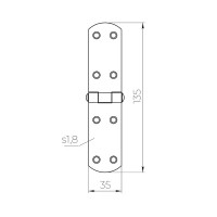 Петля французская оцинкованная 140x35x2 мм