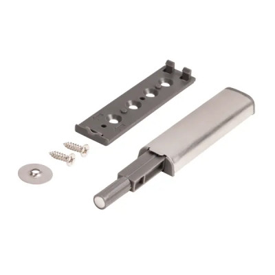 Толкатель мебельный магнитный 80x8 мм металл цвет никель
