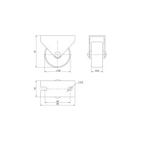 Колесо мебельное неповоротное без тормоза 30 мм до 20 кг цвет серый