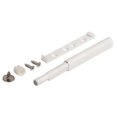 Толкатель мебельный магнитный 85x14 мм пластик цвет белый