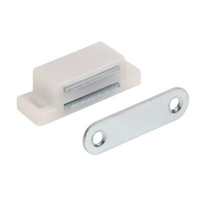 Защелка магнитная 15x45 мм пластик цвет белый