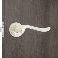 Дверные ручки AL 159 W/P, комплект, цвет бело-золотой