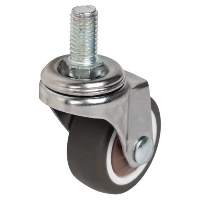 Колесо поворотное без тормоза 30 мм до 20 кг с резьбой М8 цвет серый
