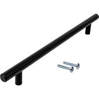 Мебельная ручка-рейлинг матовый черный 192 мм