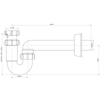 Сифон для мойки трубный McAlpine без выпуска ø40 мм полипропилен MRSK14