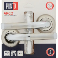 Дверные ручки Punto Arco без запирания цвет матовый никель/хром