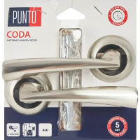 Дверные ручки Punto Coda без запирания цвет матовый никель/хром