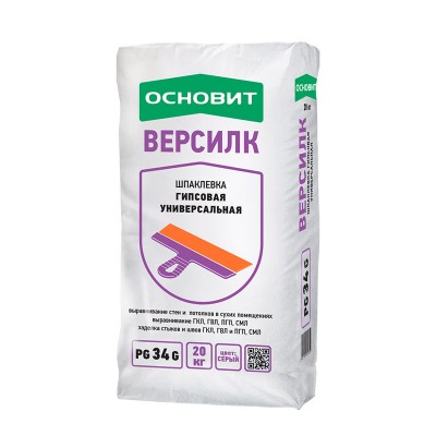 Основит шпаклевка эконсилк pg34 g (версилк т-34) универсальная гипсовая серая (20кг)